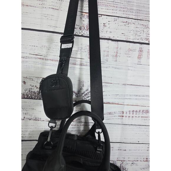 Steve Madden Crossbody Blk Puffer Purse and Puffer Leopard Print Wallet - Picture 13 of 14